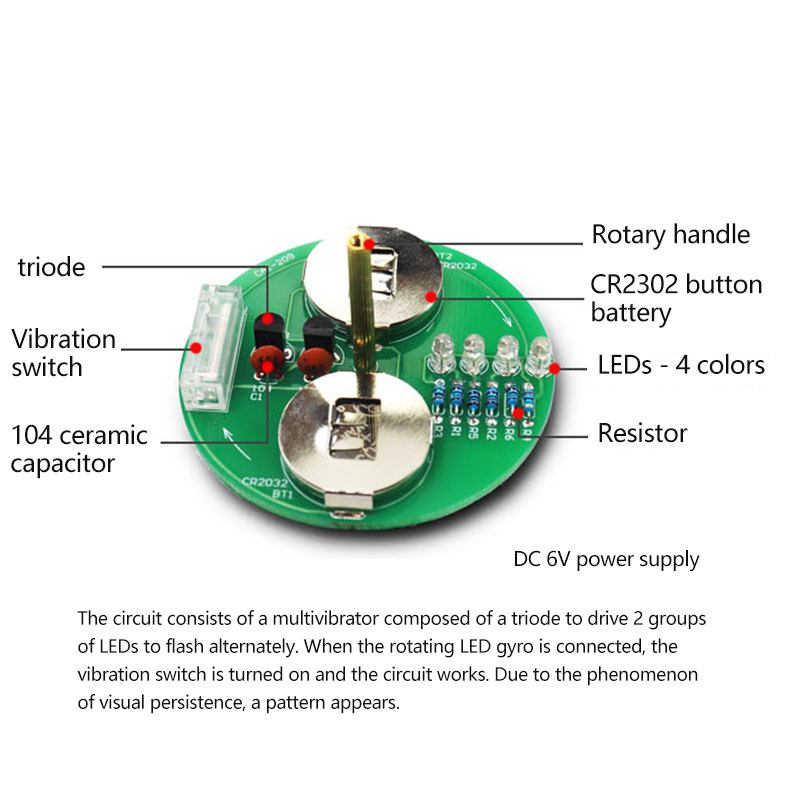 LED 자이로 DIY 전자 키트 데스크탑 회전 조명 D - Electronics Repair School 리뷰 및 가격