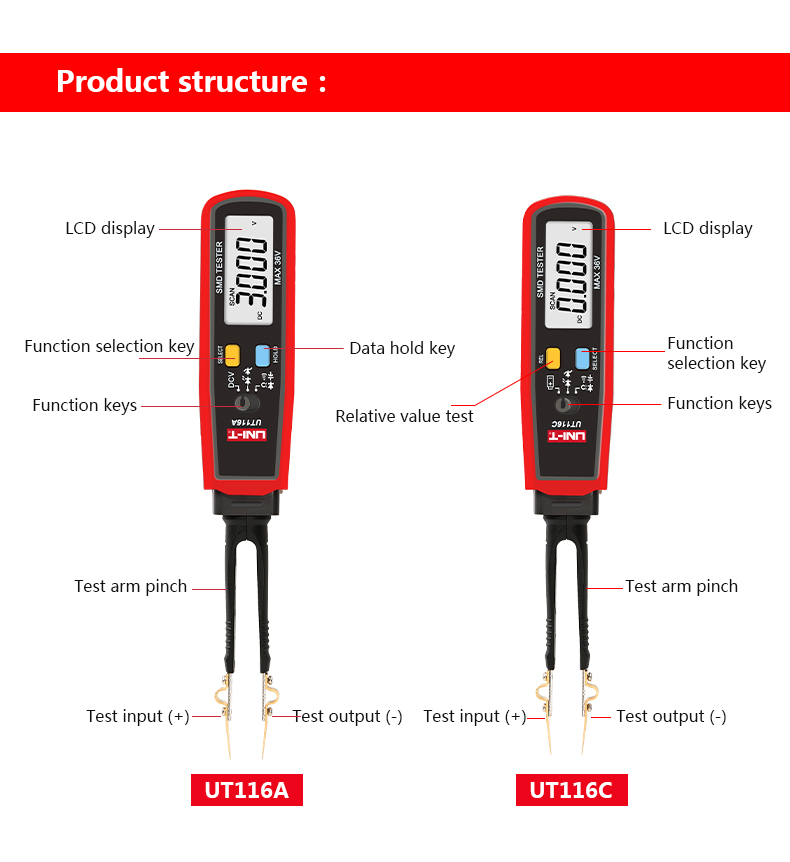 UT116A UT116C 디지털 핀셋 스마트 SMD 테 - Smd Tweezer Set 리뷰 및 가격